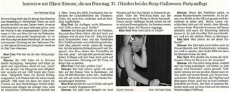 DIE SÜDDEUTSCHE ZEITUNG BERICHTET IN EINEM INTERVIEW ÜBER DJANE SIMONÉ IM ROXY ULM.